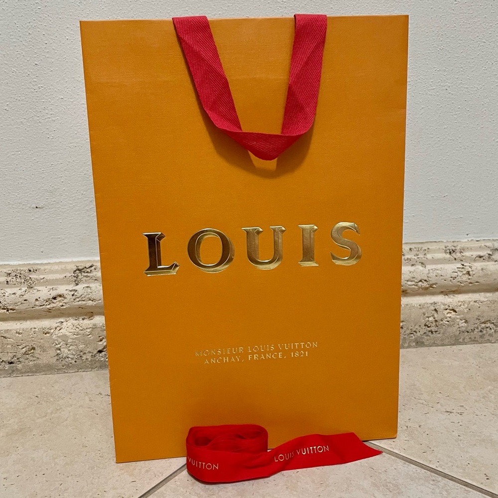 Louis Vuitton holiday shopping bag and ribbon!